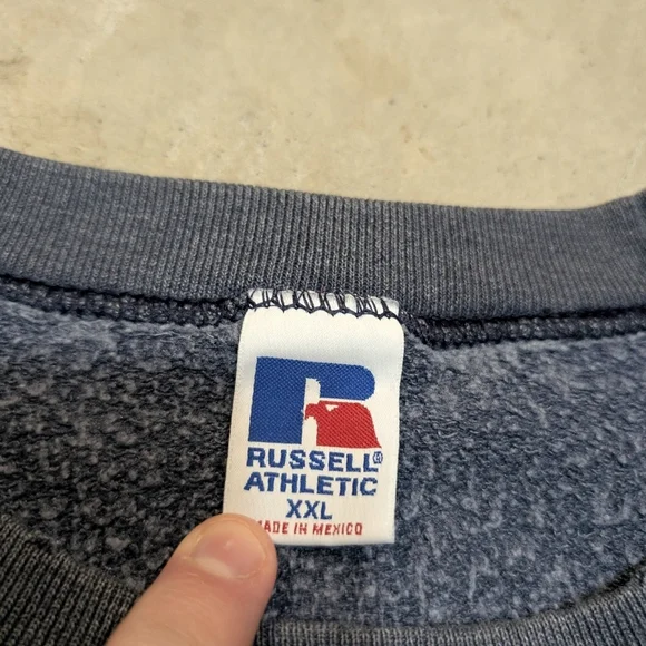 VTG 90s Russell Athletic Gray Crew Neck Mens 2XL Faded - Picture 3 of 6